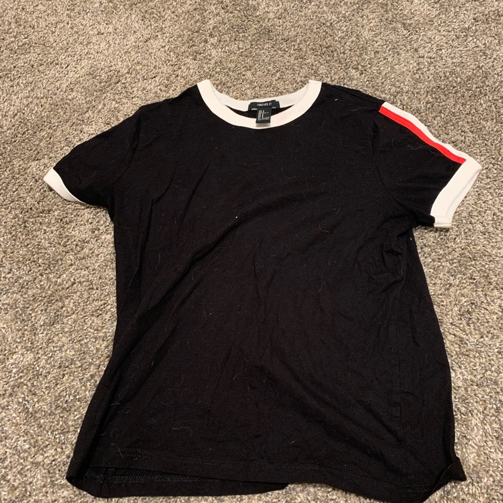 Black/White/Red Striped Shirt